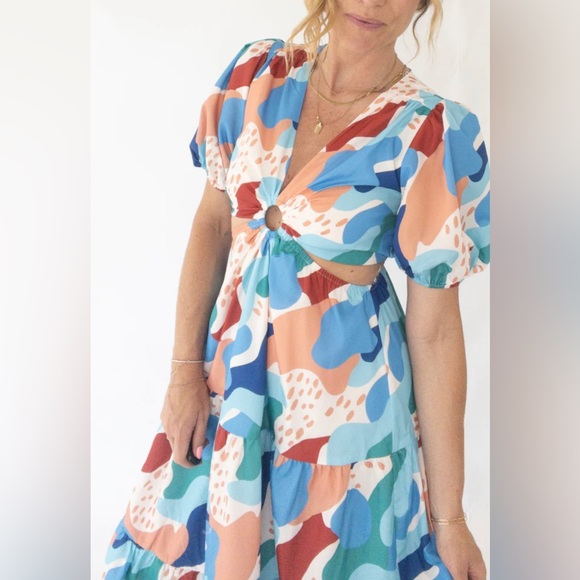 Morgan Maxi Dress Abstract Pattern - Picture 3 of 7